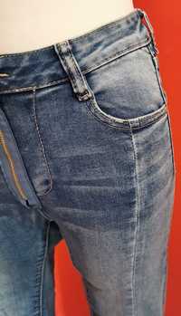 Spodnie jeansy LAULIA przeszycia bluzeczka gratis