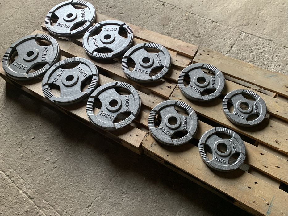 NOWE Obciążenie olimpijskie 50mm kierownica żeliwo 20kg 15kg 10kg 5kg