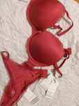 Komplet bielizny stanik stringi bordowy nowy Intimate by chenge Erin