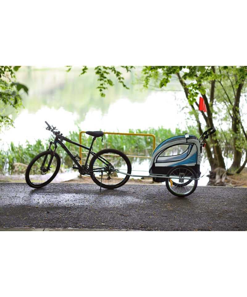 Przyczepka rowerowa 3w1 + OŚWIETLENIE LED 2-osobowa + JOGGER