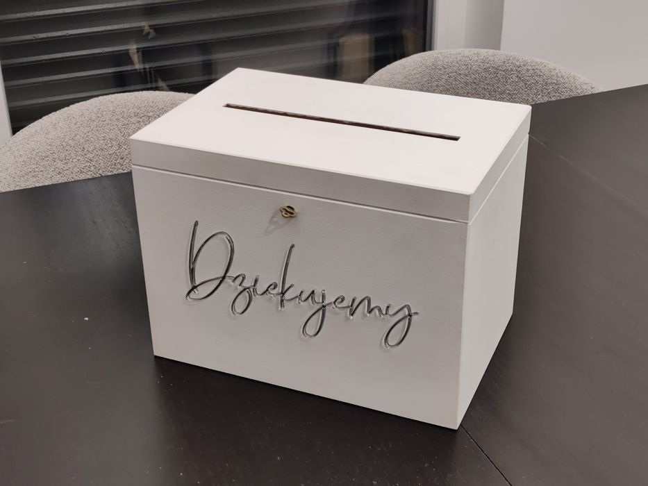 Skrzynka, pudełko na koperty, prezenty WESELE ŚLUB wieszaki para młoda