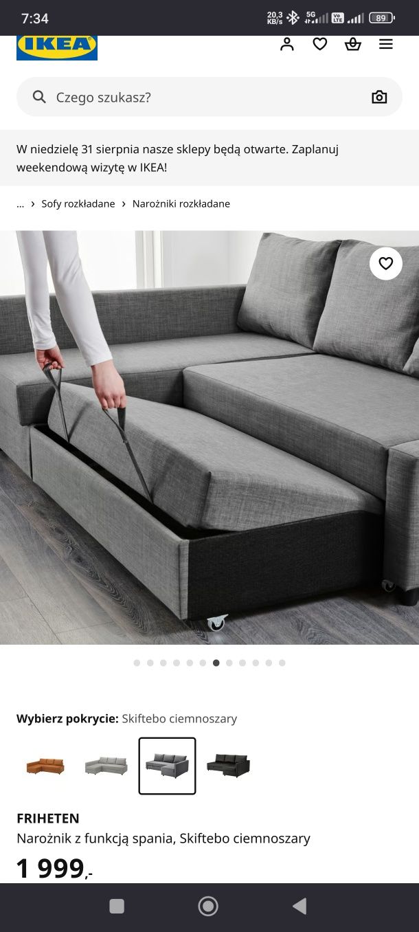 Narożnik Ikea Friheten