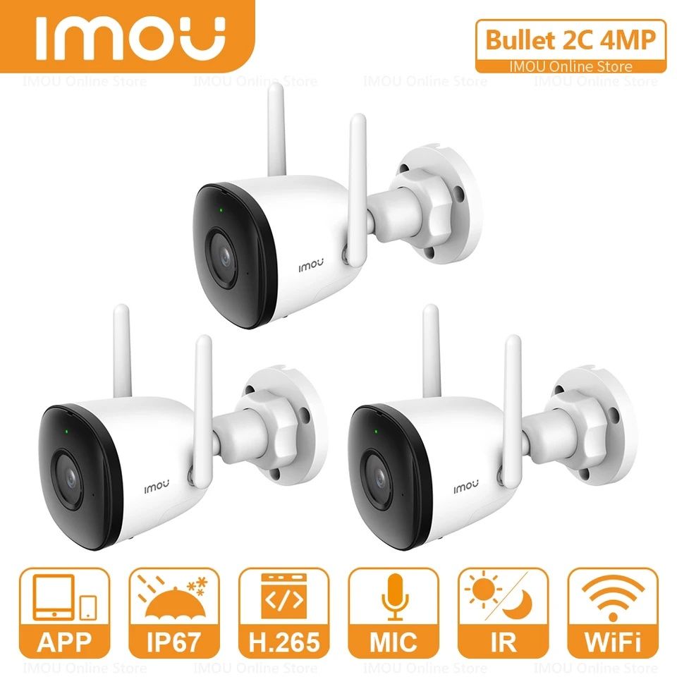 Imou Bullet 2C 4 Mp, 2.8/3.6 мм. Dahua, IPC-F42P відеокамера Імоу