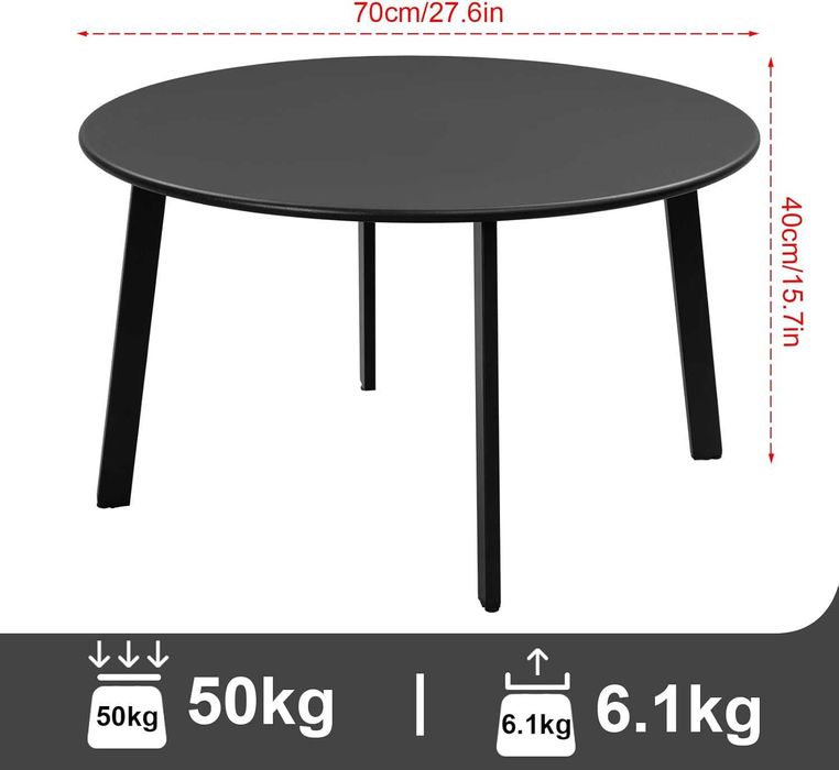 Nowy metalowy stół ogrodowy / stolik / blat / 70cm !A2655!