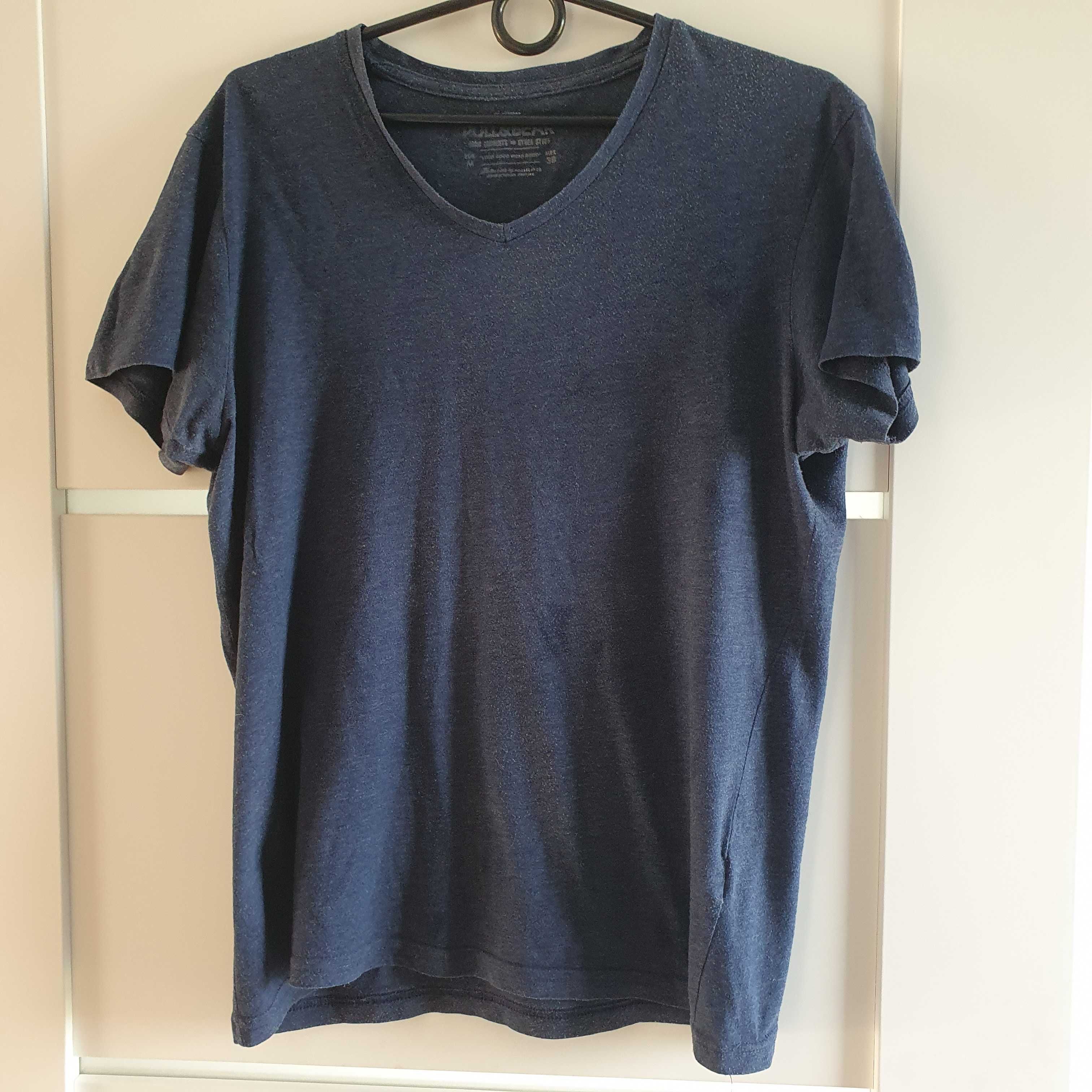 Koszulka t-shirt Pull&Bear granatowa M