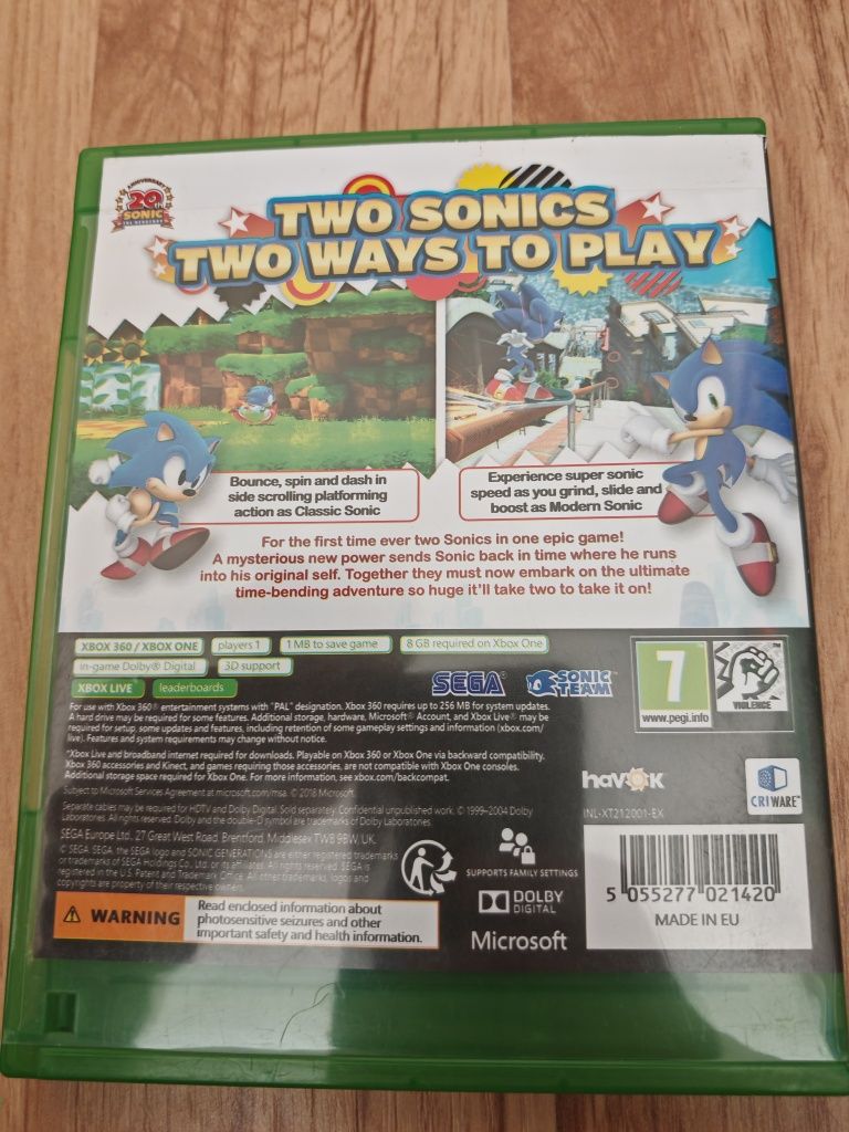 Sonic Genetarion xbox 360 one s x series