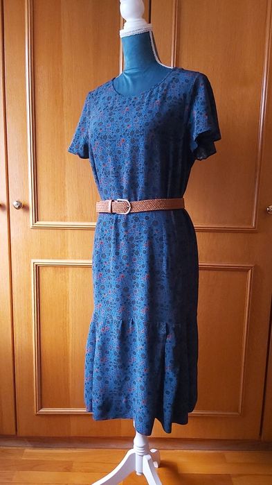 Vestido florido vintage viscose