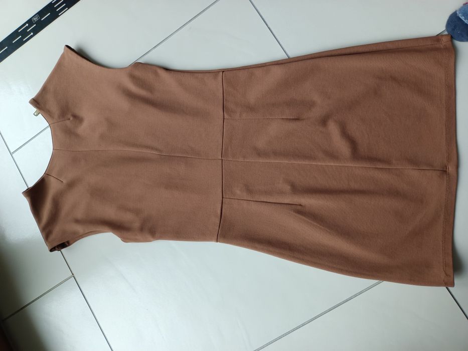 Tunika sukienka Reserved S jesienna z zameczkami brązowa stylowa