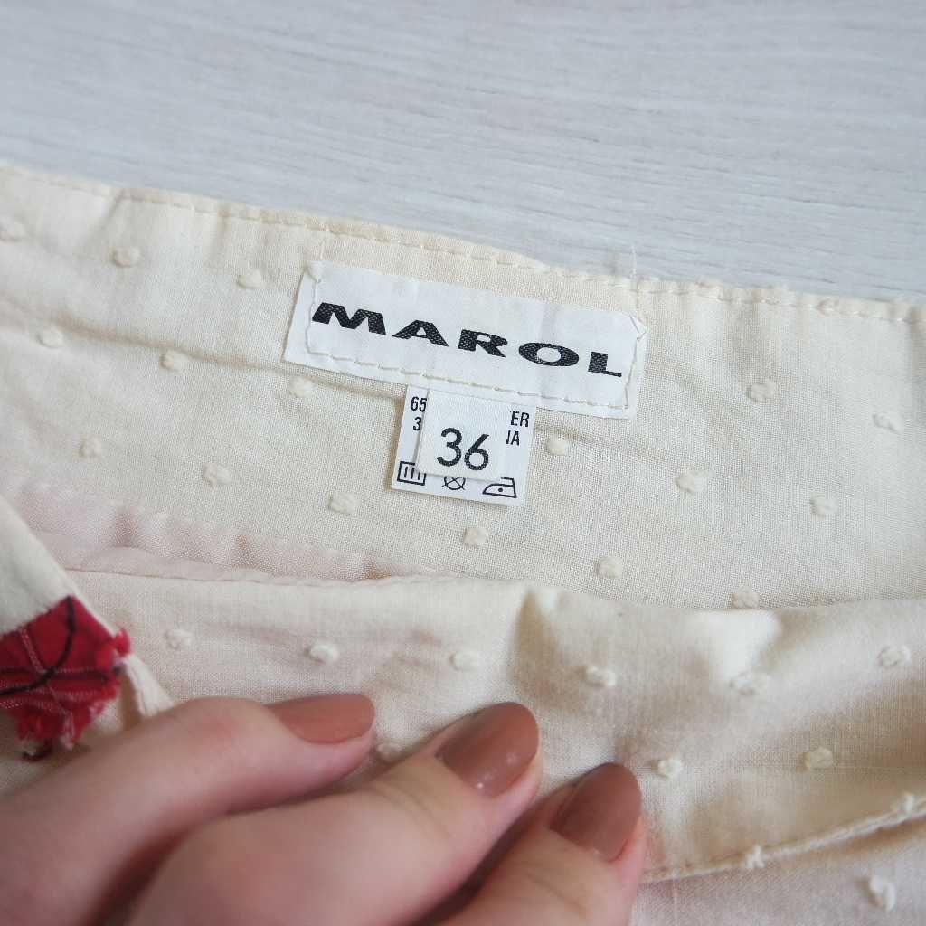 spódniczka na dziewczynkę 36 beżowa w czerwone maki