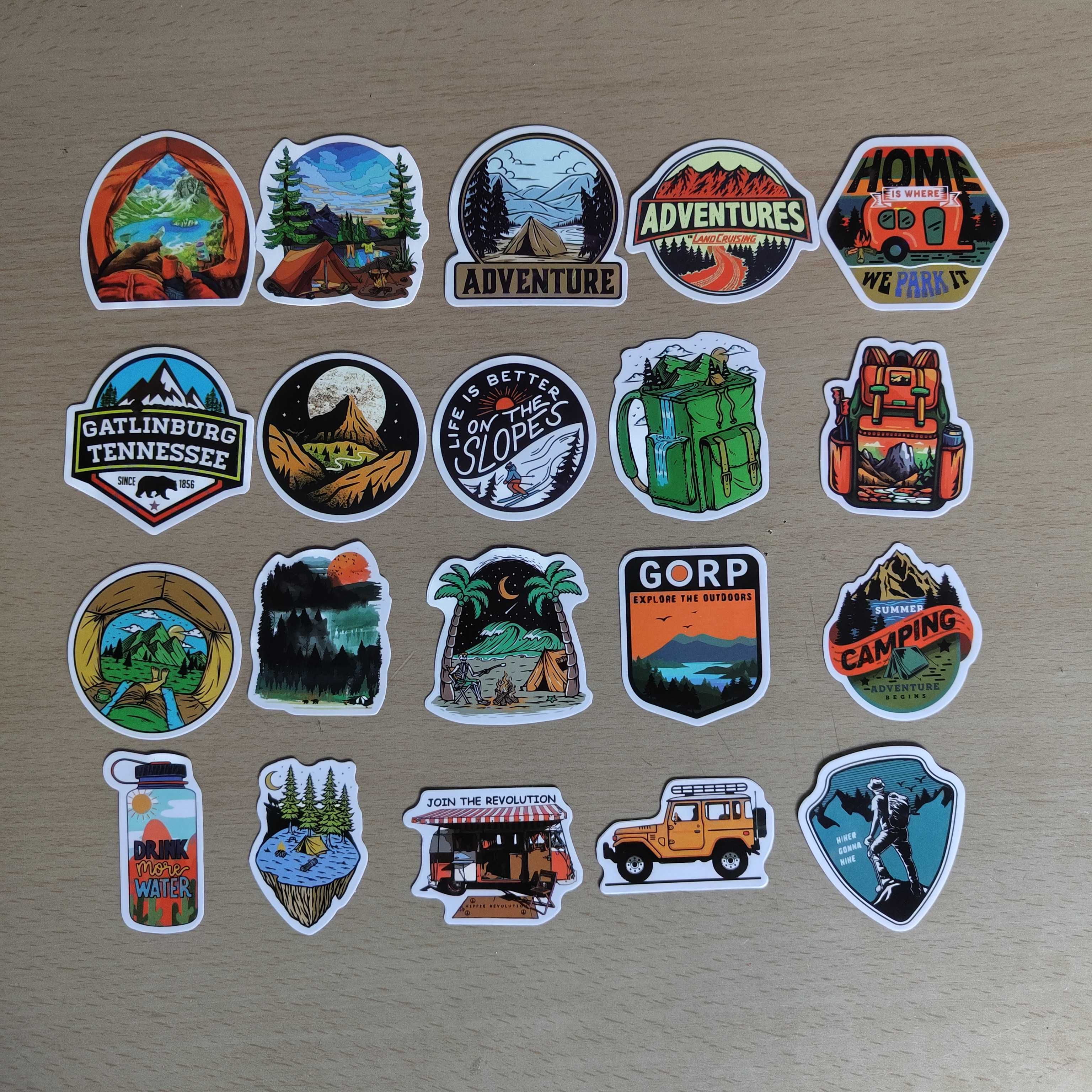 100 Autocolantes Stickers Campismo Montanha Van Aventura