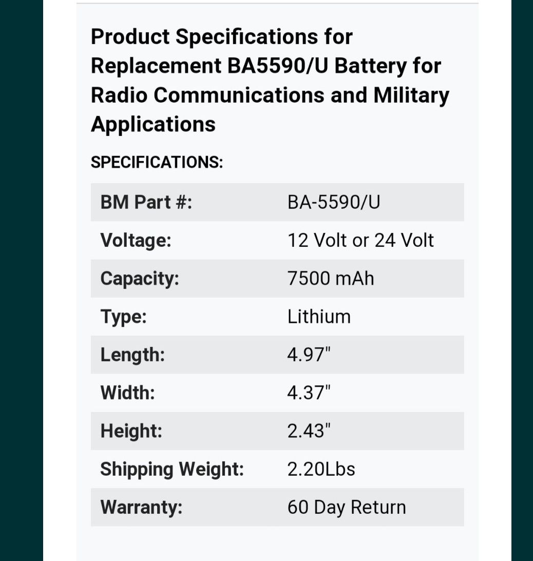 (Li-SO2) BA-5590/U