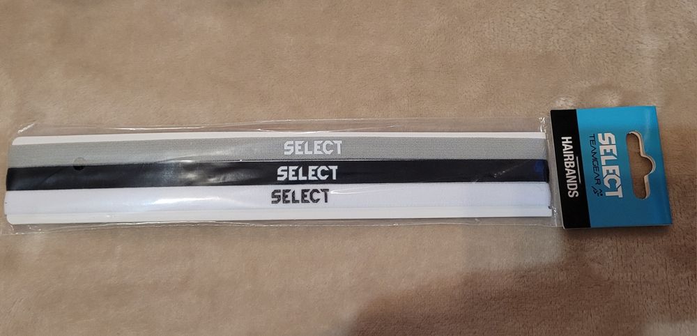 Select hairbands opaski na włosy 3 sztuki biała czarna i szara