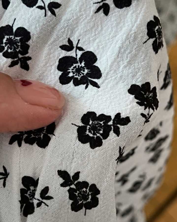 Zara luksusowa długa biała sukienka z wiskozy MIDI