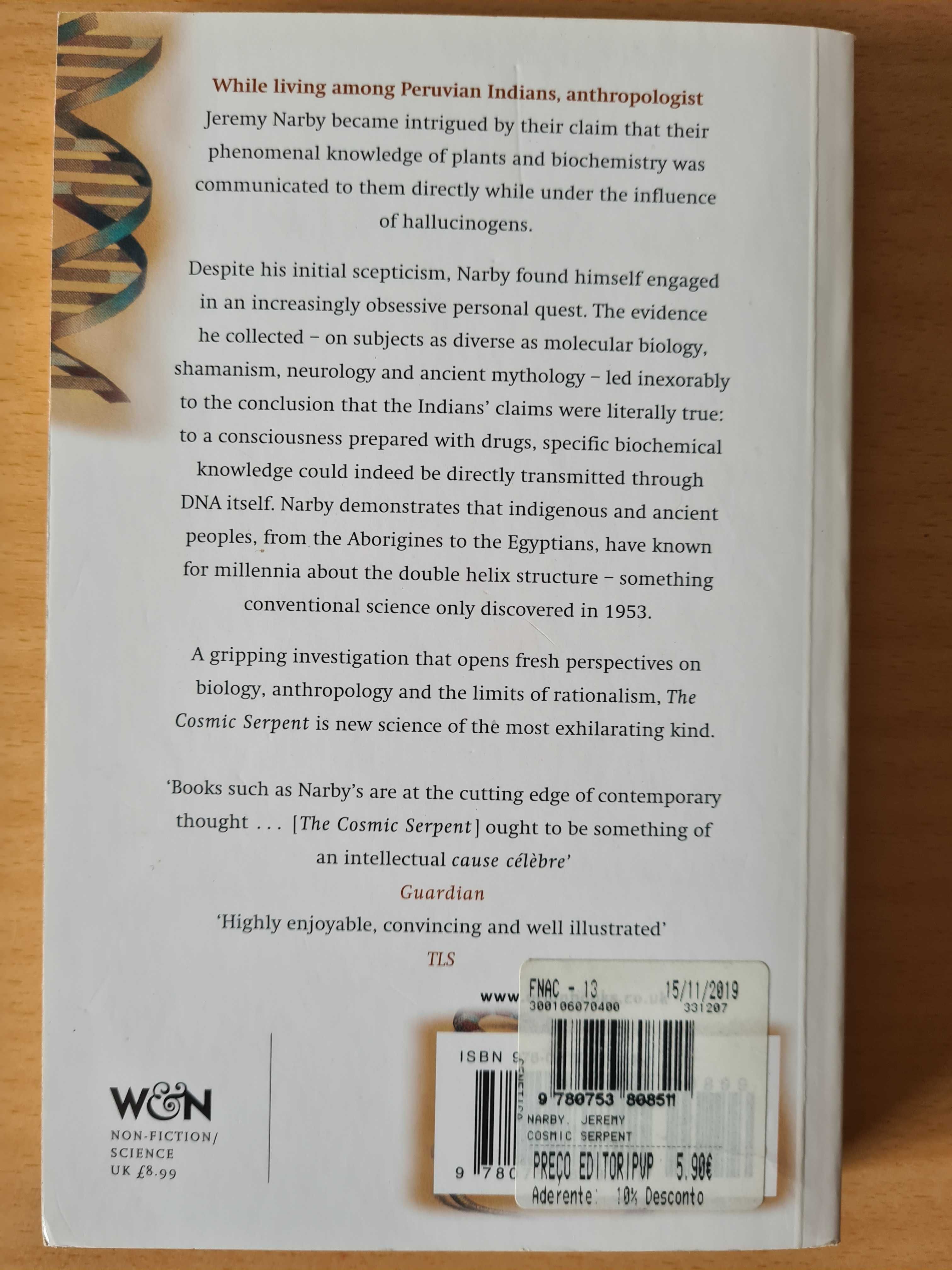 Book "The Cosmic Serpent" by Jeremy Narby