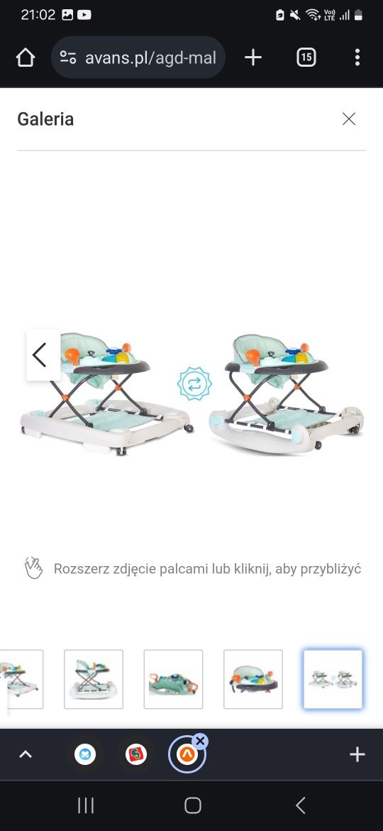 Chodzik SUN BABY B01.022.1.2 z kołyską