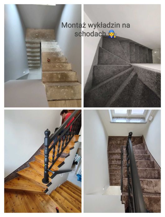Montaż wykładziny dywanowej, PCV   , schody od A do Z wylewka