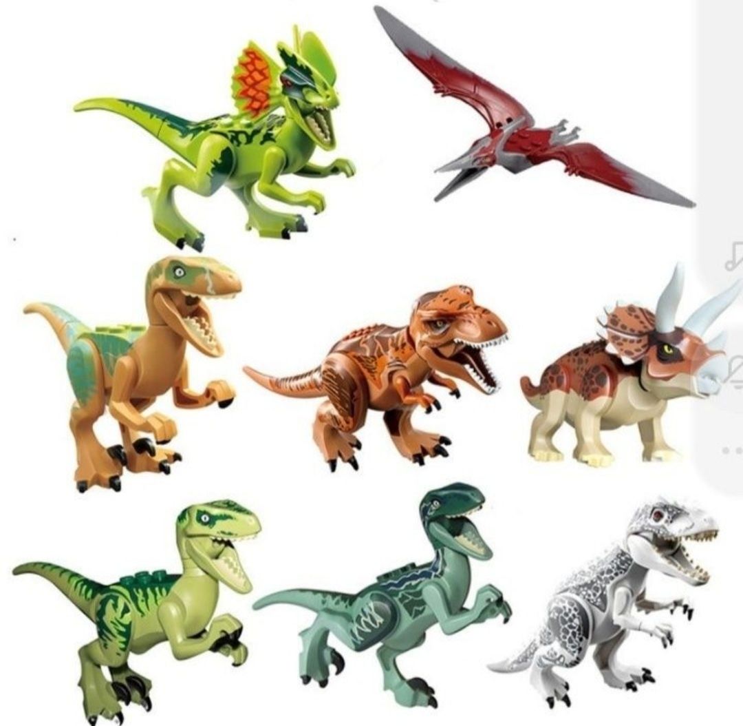 Klocki figurki dinozaury jurassic park / jurassic world 8 sztuk
