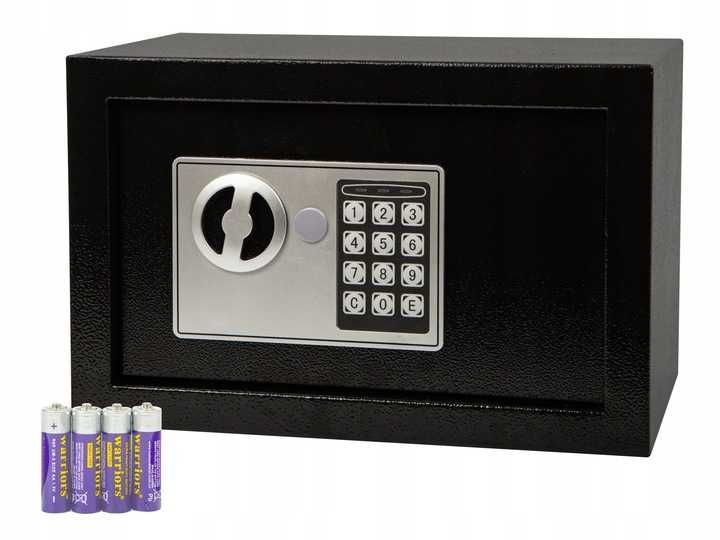 NOWY Sejf Elektroniczny XL Na Kod I Klucz Mocny 31x20x20cm