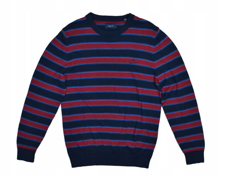 Gant Sweter Męski W Paski Z Wełny Merino M