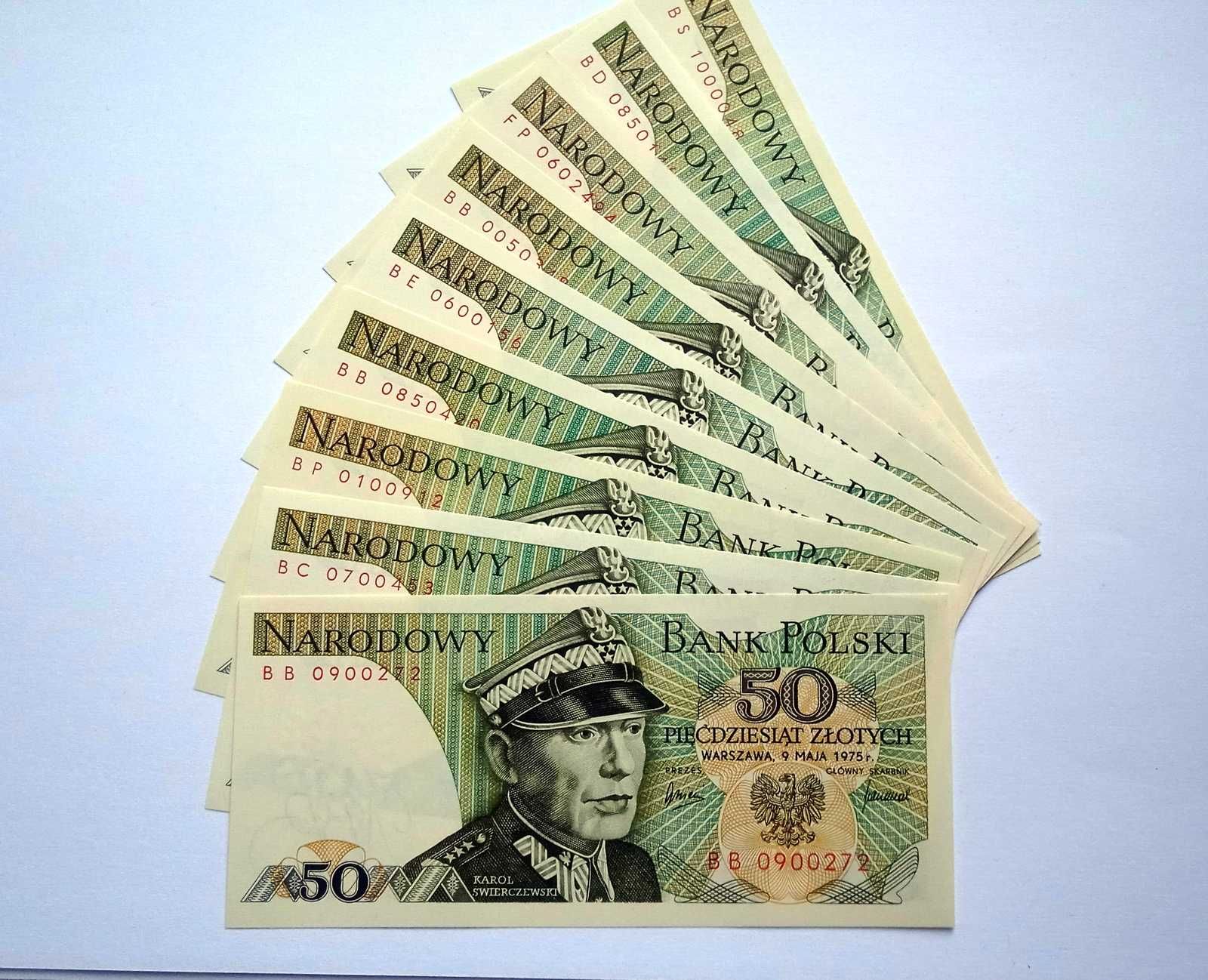Banknot PRL 50 zł 1975  st.1 UNC