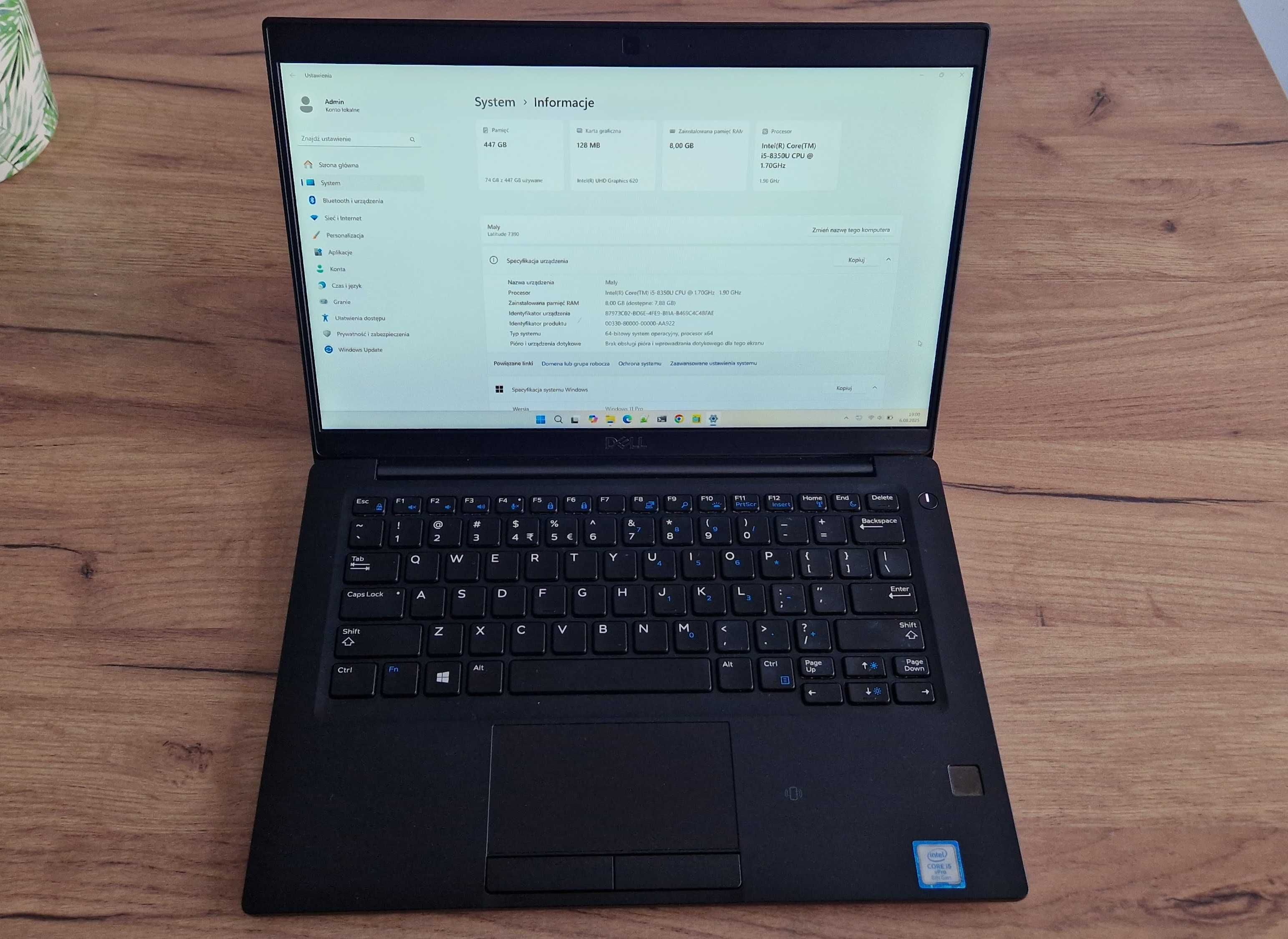 Laptop Dell Latitude 7390 i5-8350U, 8GB DDR4, 512GB SSD, Win11 PRO