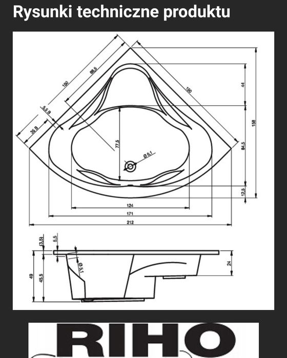 Wanna narożna 150x150 nowa!