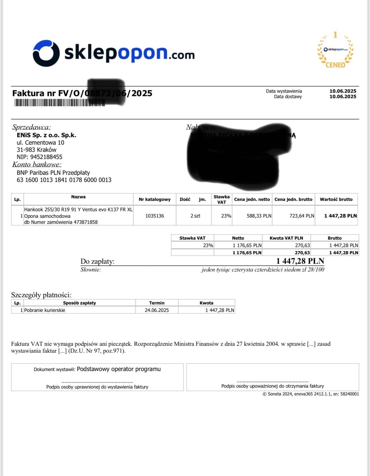 opony Hankook 255/30R19 - 2 szt NOWE