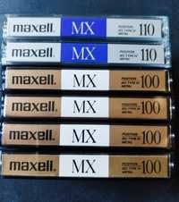 Zestaw kaset 6 sztuk Maxell MX 100 i 110 ,typ IV metal