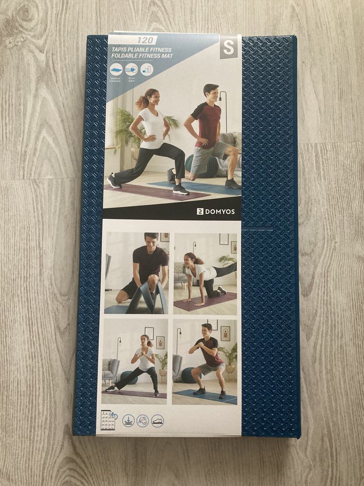 Tapete de Ginástica e Pilates 160 cm x 58 cm x 7 mm Tone Mat Fold Azul