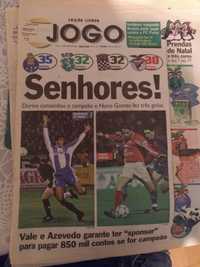 Jornal ojogo Benfica Chaves 4-0 Porto Academica 2-0 de 1999 - raro