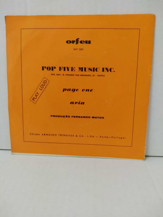Single - POP FIVE MUSIC INC. - Page One (1970)