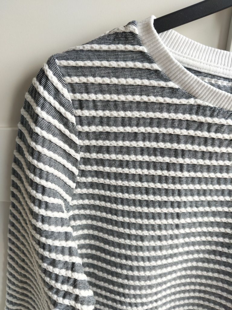 Biało szara bluza w paski Tom Tailor rozmiar XS