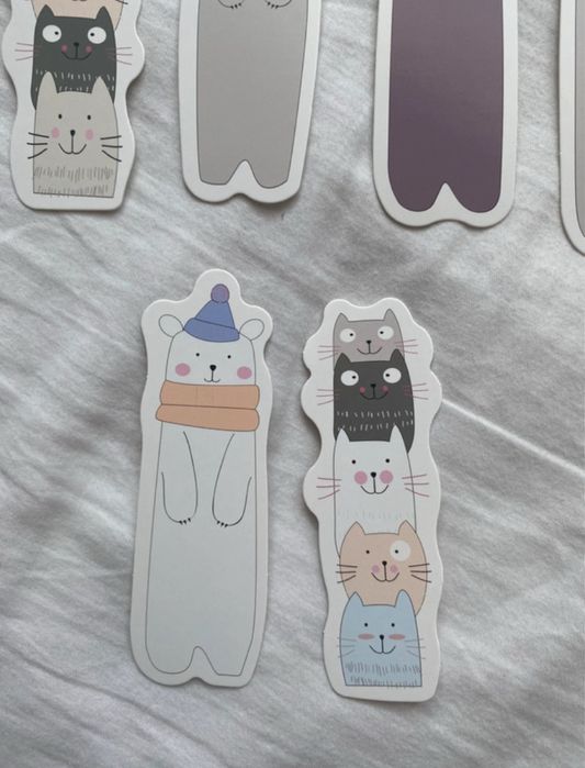 Zestaw zakładek do książek podręczników misie króliczki szkoła zestaw