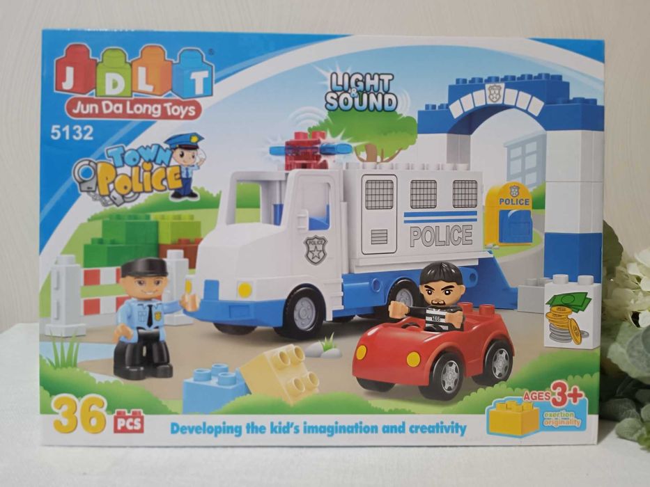Конструктор JDLT аналог Лего Дупло поліція зоопарк тварини полиция