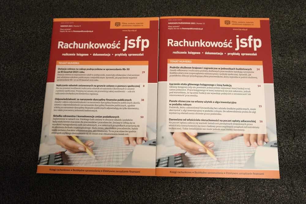 Rachunkowość jsfp rozliczenia księgowe dokument. przykłady sprawozdań