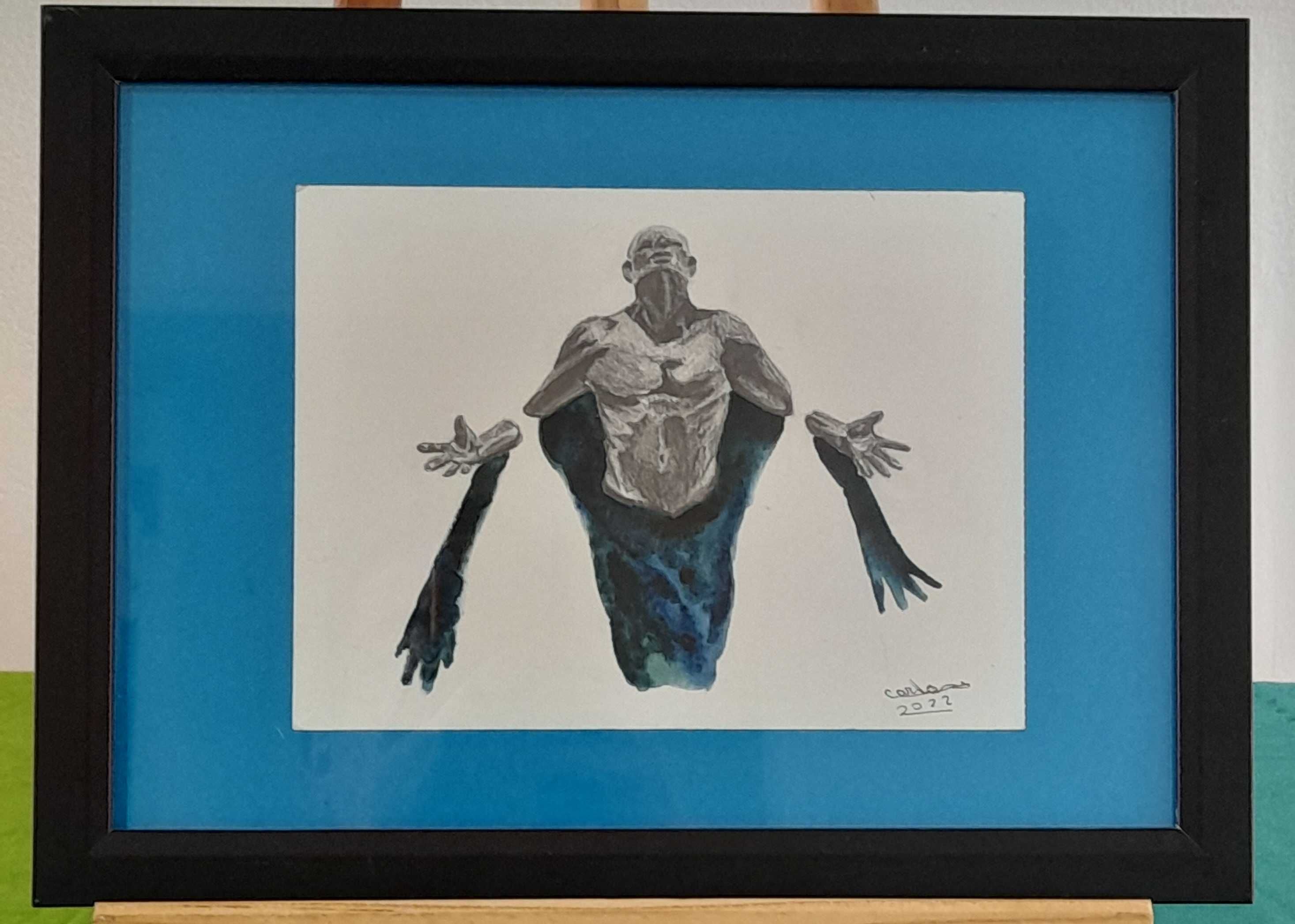 Quadro, desenho original com moldura