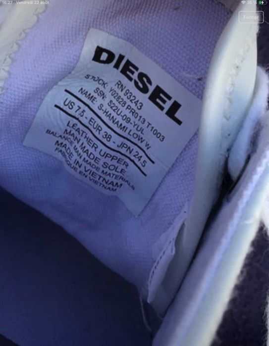 Кеди оригінальні Diesel 38р