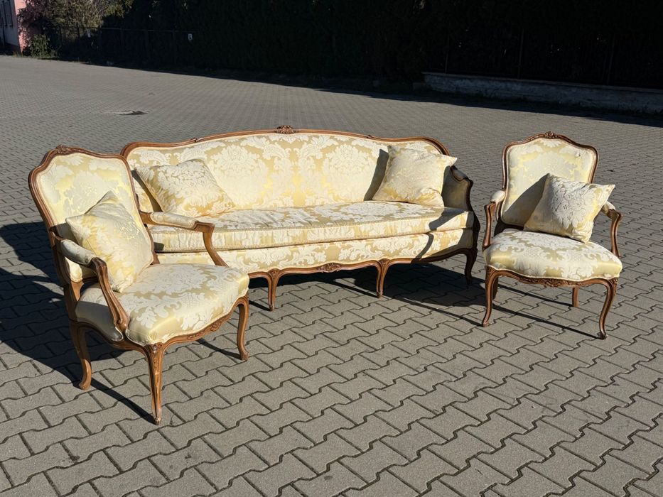KOMPLET W STYLU LUDWIK XV – Sofa + 2 fotele Dowóz do domu