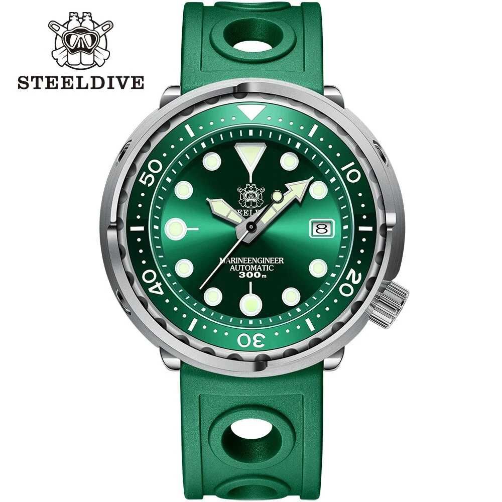 NOWY Steeldive SD1975 Green – Diver 300M – Tuna Homage + 2 paski