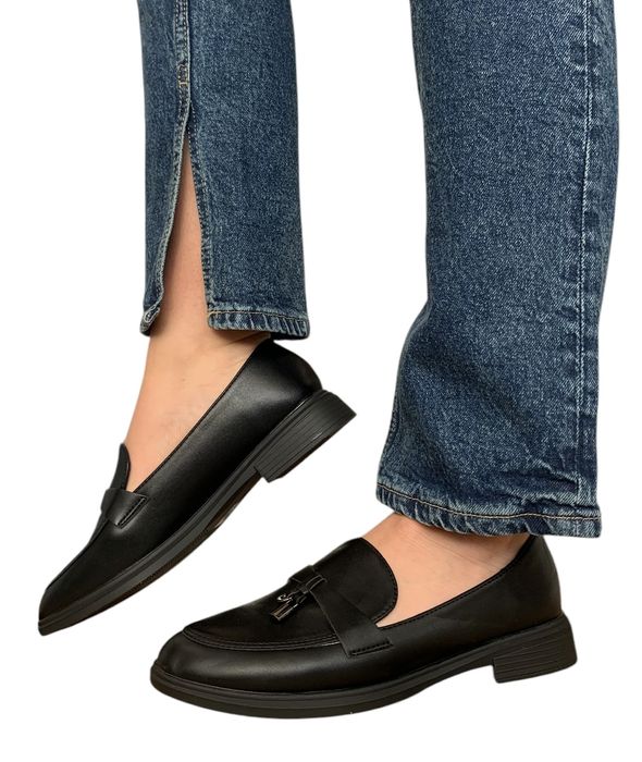 Buty półbuty damskie mokasyny czarne 36 klasyczne czółenka eleganckie