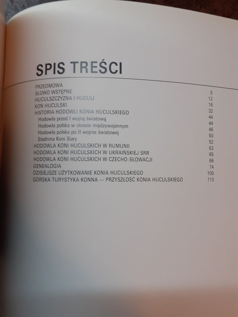 Marek P. Krzemień - Hucuły Konie Połonin Album z 1991 r /Spis treści/
