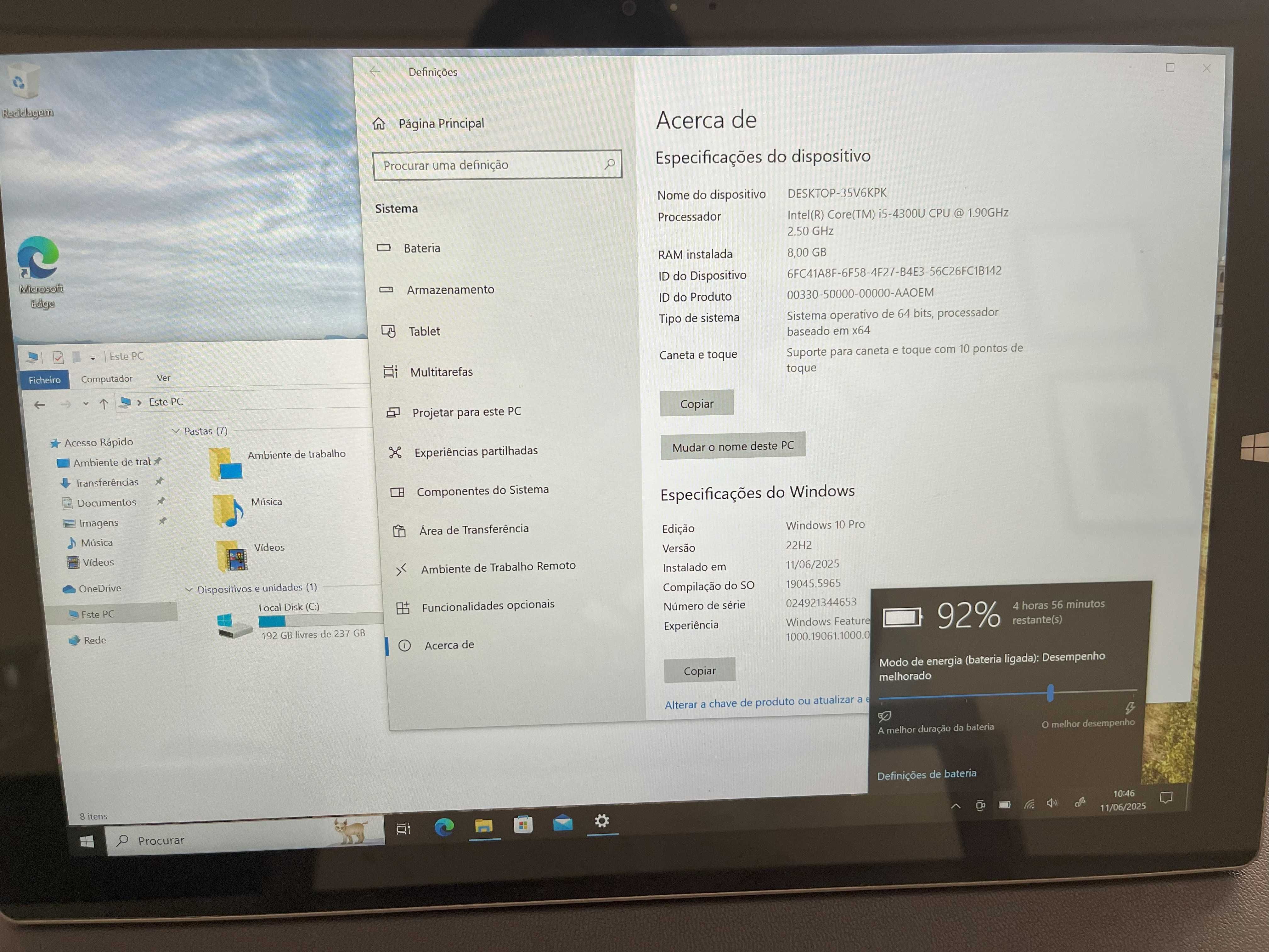 Surface Pro 3 i5 256G 8G - totalmente operacional