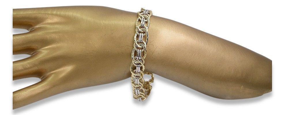 Złota bransoletka 14k 585 włoska żółte białe złoto cfb008yw Warszawa