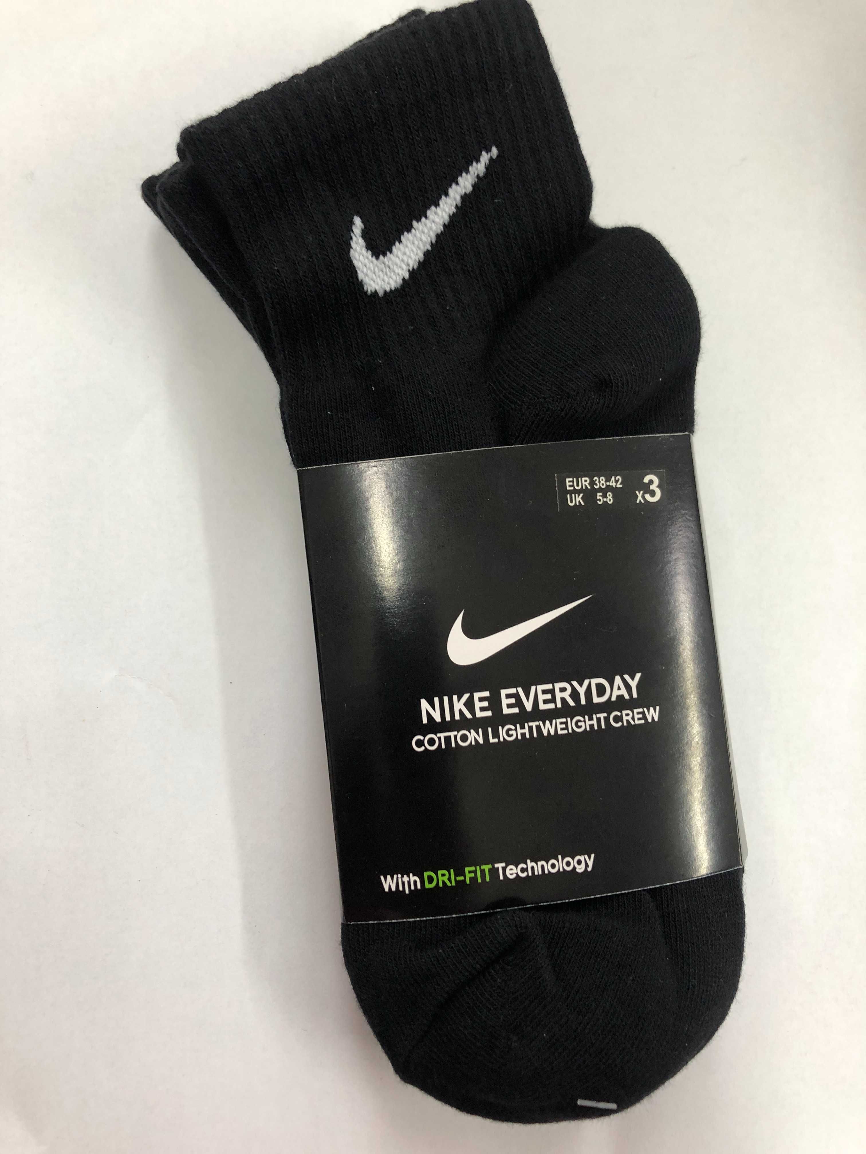 6 par skarpet Nike z czystego bawełny. Czarne, krótkie, Rozmiar L / M