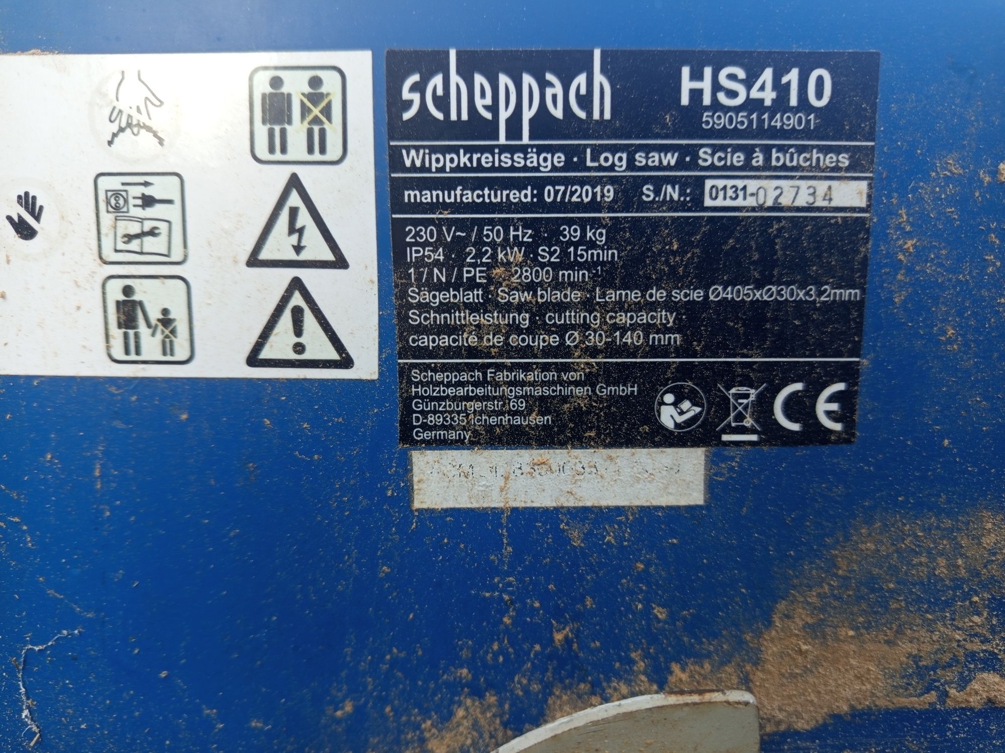 Piła tarczowa do drewna opałowego Scheppach HS410