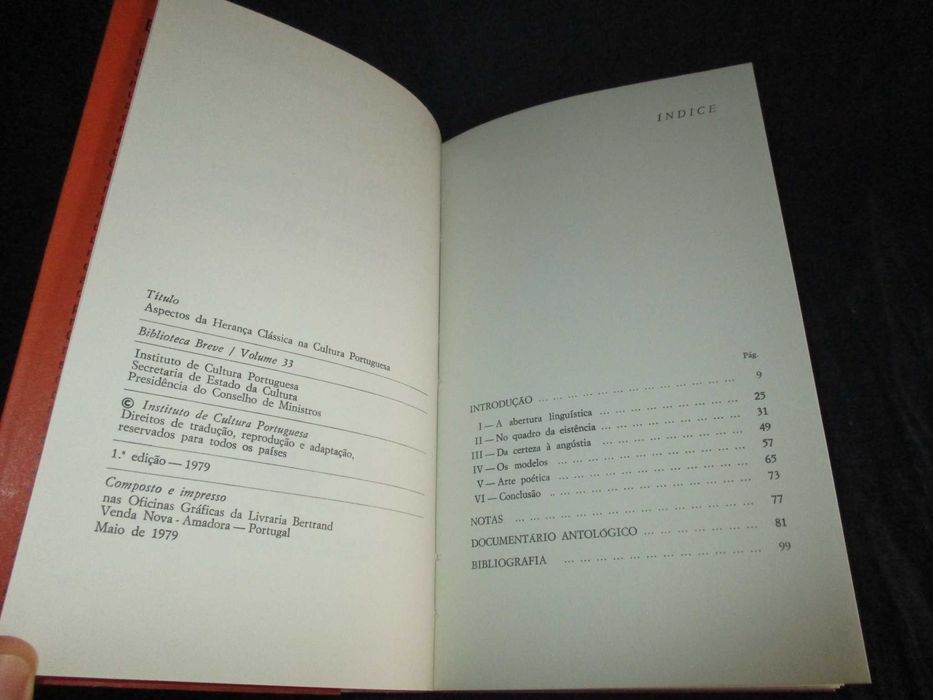 Livro Aspectos da herança clássica na cultura portuguesa
