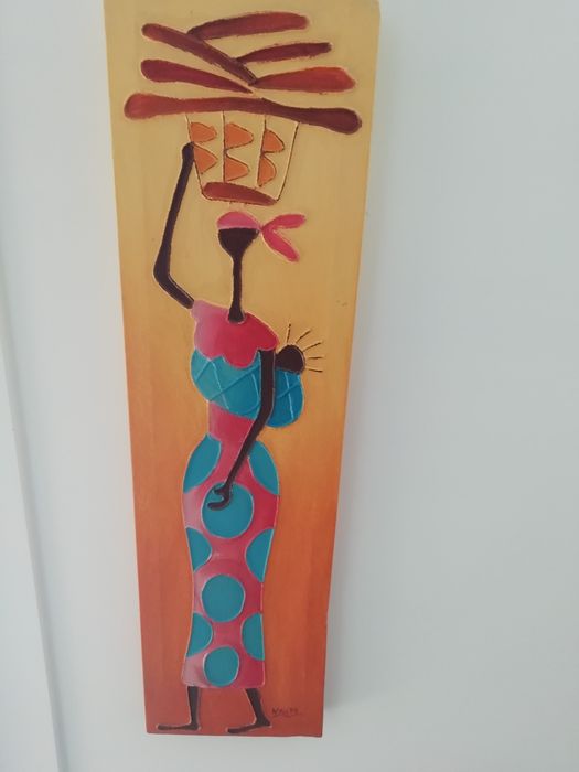 Conjunto de quadros Pintados à mão " Africanas"*