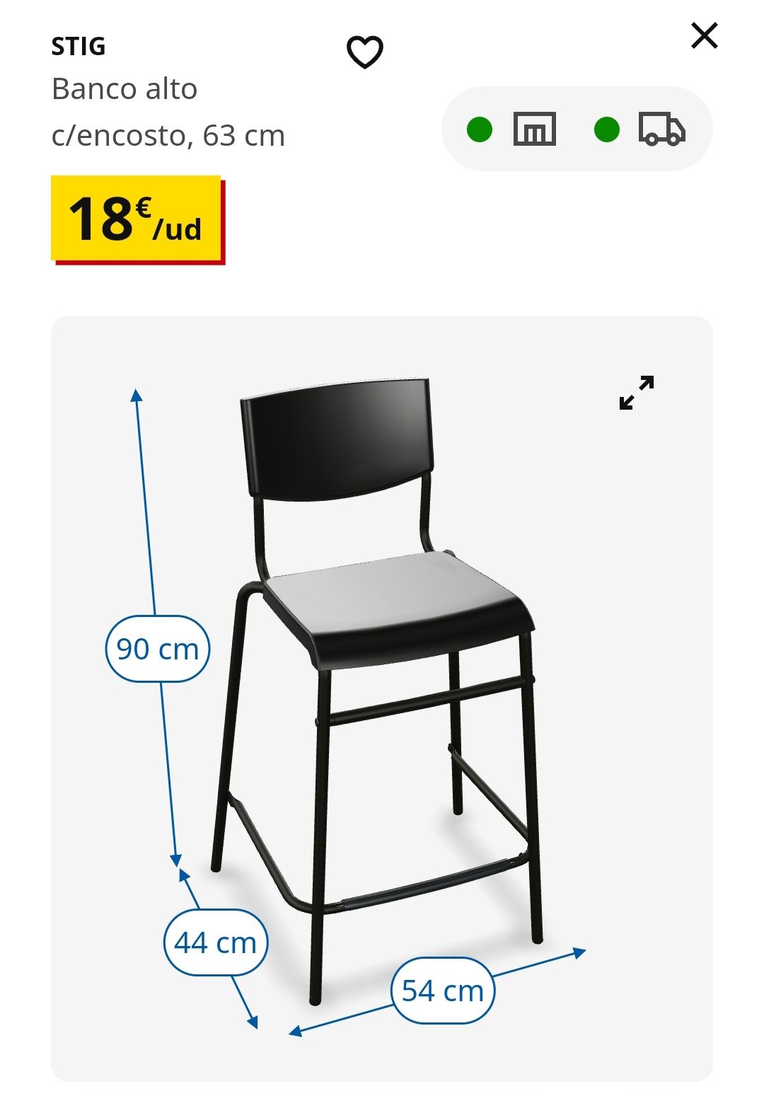 Cadeiras altas c/ encosto