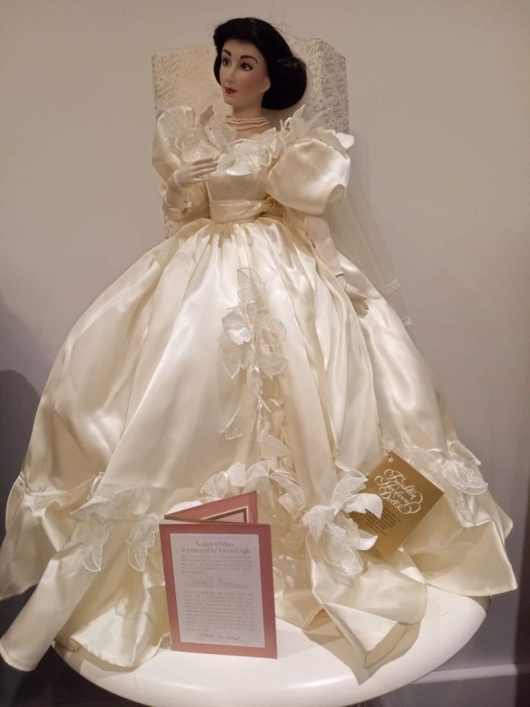 Unikat Franklin Mint Scarlett Ohara suknia ślubna lalka porcelanowa