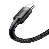 Baseus Cafule Cable Nylonowy Kabel USB-C QC3.0 3A 1M Czarno-Szary